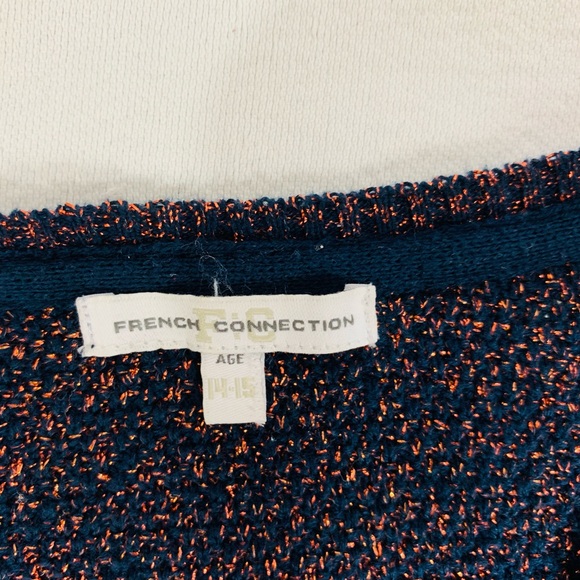 French Connection V-Neck Sweater - Navy Blue & Copper - Picture 6 of 7